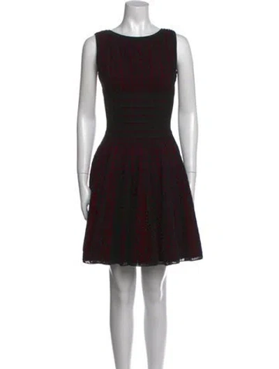 Pre-owned Alaïa Virgin Wool Mini Dress In Black