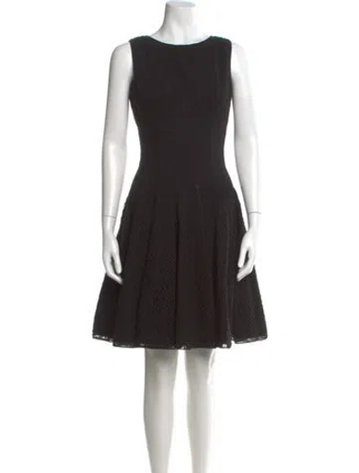 Pre-owned Alaïa Virgin Wool Mini Dress In Black