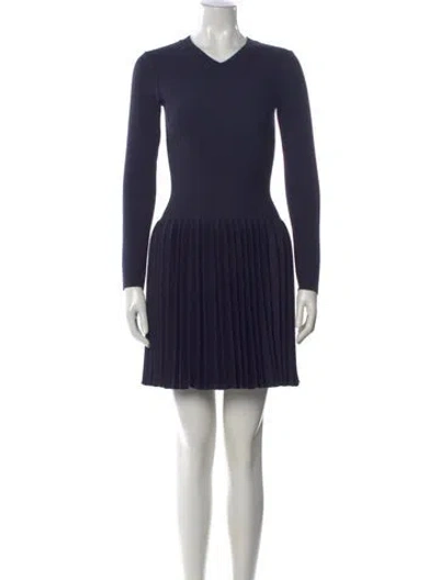 Pre-owned Alaïa Virgin Wool Mini Dress In Black