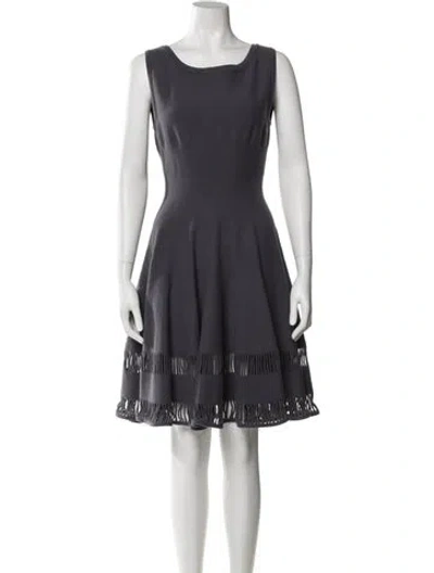 Pre-owned Alaïa Virgin Wool Mini Dress In Blue