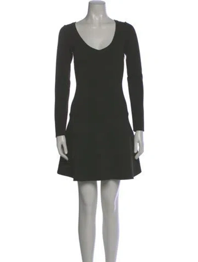 Pre-owned Alaïa Virgin Wool Mini Dress In Gray