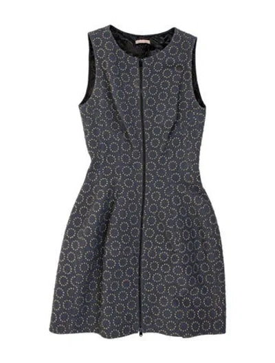 Pre-owned Alaïa Virgin Wool Mini Dress In Gray
