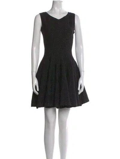 Pre-owned Alaïa Virgin Wool Mini Dress In Multi