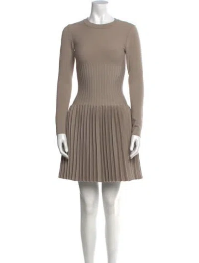 Pre-owned Alaïa Virgin Wool Mini Dress In Neutral