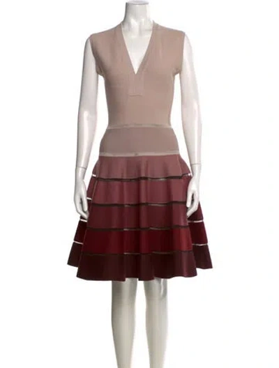 Pre-owned Alaïa Virgin Wool Mini Dress In Red