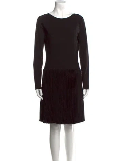 Pre-owned Alaïa Virgin Wool Mini Dress W/ Tags In Black