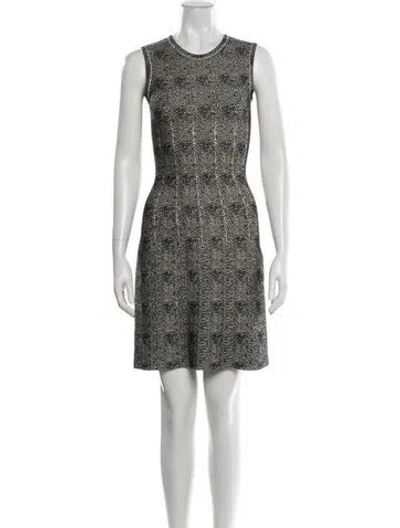 Pre-owned Alaïa Virgin Wool Mini Dress In White