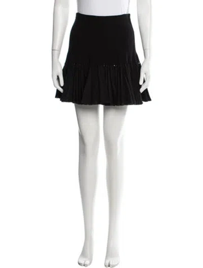 Pre-owned Alaïa Virgin Wool Mini Skirt In Black