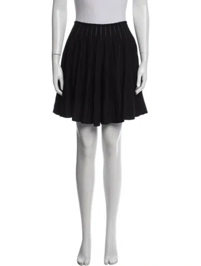 Pre-owned Alaïa Virgin Wool Mini Skirt In Black