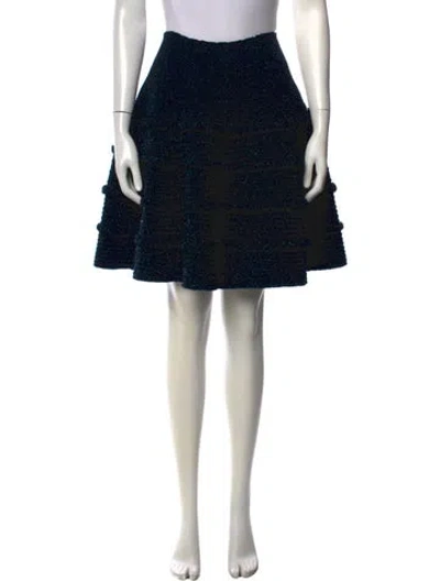 Pre-owned Alaïa Virgin Wool Mini Skirt In Blue