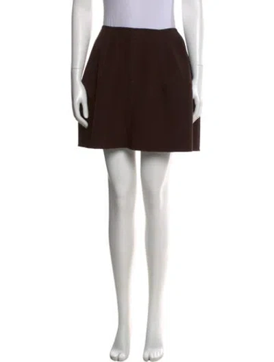 Pre-owned Alaïa Virgin Wool Mini Skirt In Brown
