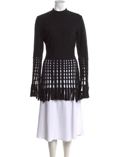Pre-owned Alaïa Virgin Wool Mock Neck Sweater In Black