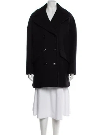 Pre-owned Alaïa Virgin Wool Peacoat In Black