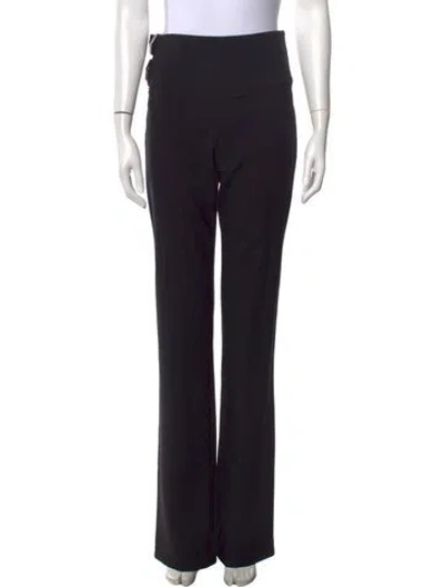 Pre-owned Alaïa Virgin Wool Straight Leg Pants In Black