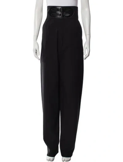 Pre-owned Alaïa Virgin Wool Straight Leg Pants W/ Tags In Black