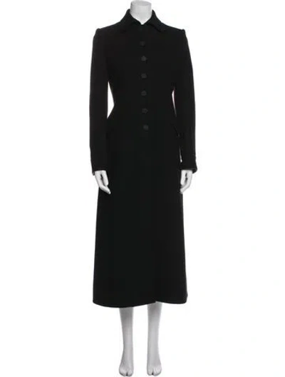 Pre-owned Alaïa Virgin Wool Trench Coat In Black