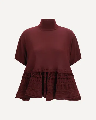 Alaïa Virgin Wool T-shirt In Brown
