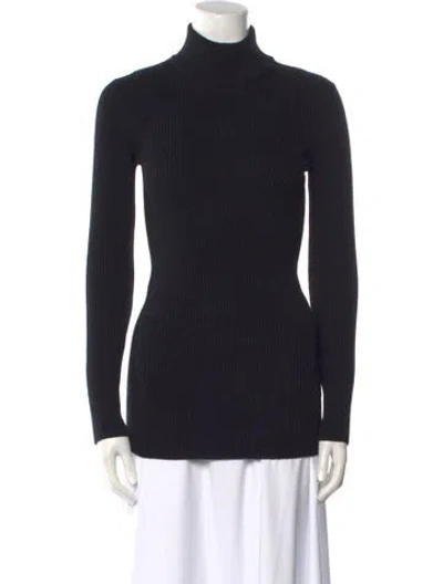 Pre-owned Alaïa Virgin Wool Turtleneck Sweater In Black