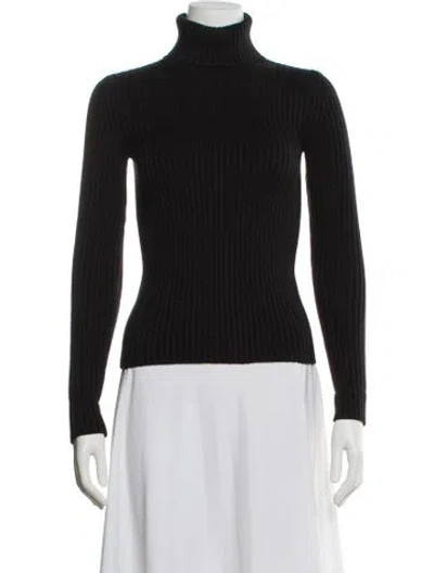 Pre-owned Alaïa Virgin Wool Turtleneck Sweater In Black