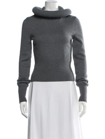 Pre-owned Alaïa Virgin Wool Turtleneck Sweater In Grey