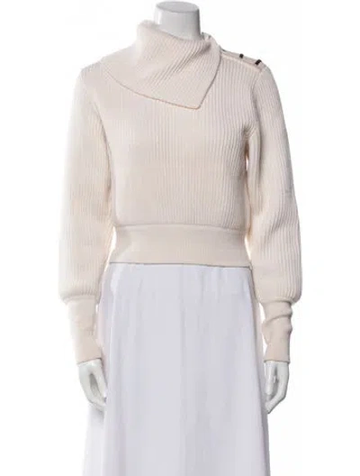 Pre-owned Alaïa Virgin Wool Turtleneck Sweater In Neutral