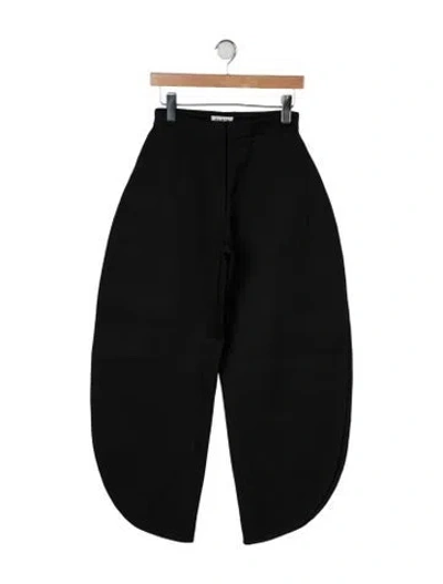 Pre-owned Alaïa Virgin Wool Wide Leg Pants In Black