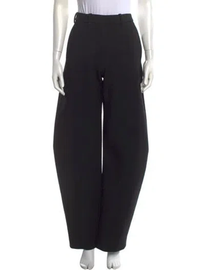 Pre-owned Alaïa Virgin Wool Wide Leg Pants In Black