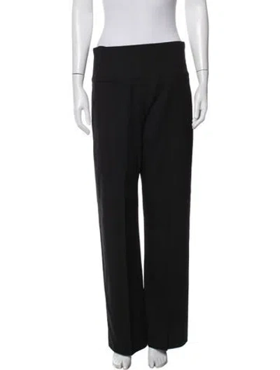 Pre-owned Alaïa Virgin Wool Wide Leg Pants In Black