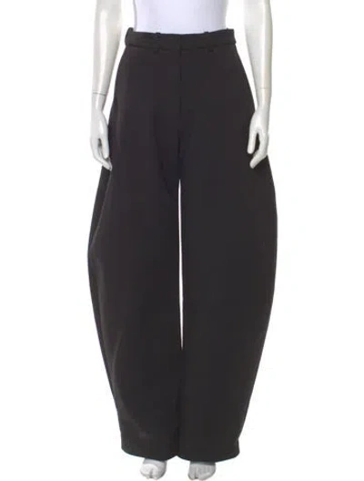 Pre-owned Alaïa Virgin Wool Wide Leg Pants In Gray