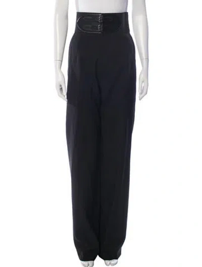 Pre-owned Alaïa Virgin Wool Wide Leg Pants W/ Tags In Blue