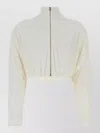 Alaïa Viscose Blend Jacket Draped Design Neckline In White