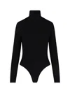 Alaïa Fluid Jersey Bodysuit With Heart Cut-out In Black