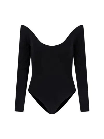 Alaïa Viscose Bodysuit In Blue