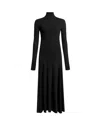 Alaïa Heart Cutout Turtleneck Long-sleeve Maxi Dress In Black