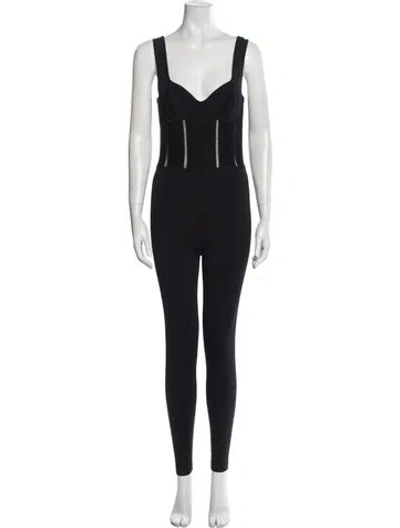 Pre-owned Alaïa V-neck Jumpsuit In Black