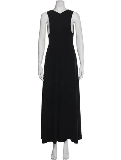 Pre-owned Alaïa V-neck Jumpsuit In Black