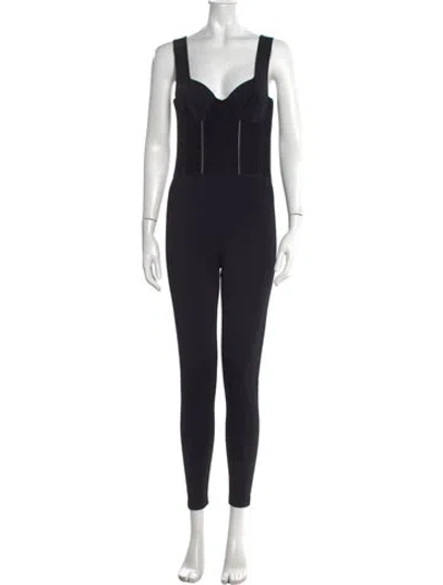 Pre-owned Alaïa V-neck Jumpsuit W/ Tags In Black