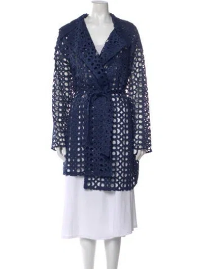 Pre-owned Alaïa V-neck Knee-length Dress In Blue