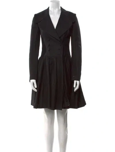 Pre-owned Alaïa V-neck Mini Dress In Black