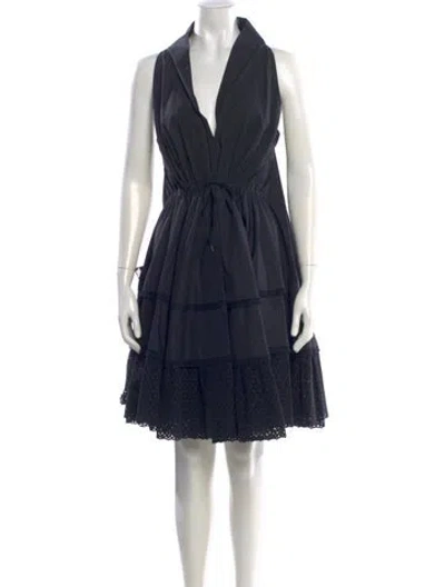 Pre-owned Alaïa V-neck Mini Dress In Black