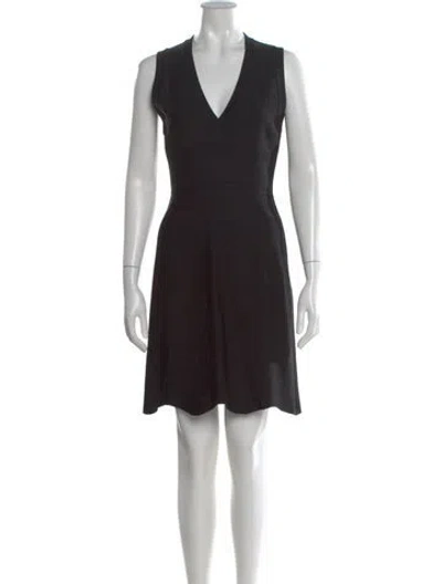 Pre-owned Alaïa V-neck Mini Dress In Black