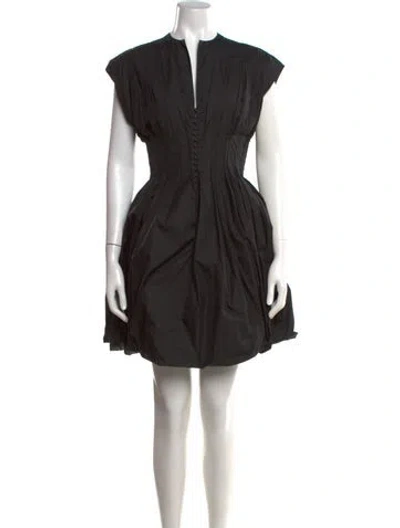 Pre-owned Alaïa V-neck Mini Dress In Black