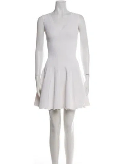 Pre-owned Alaïa V-neck Mini Dress In Green