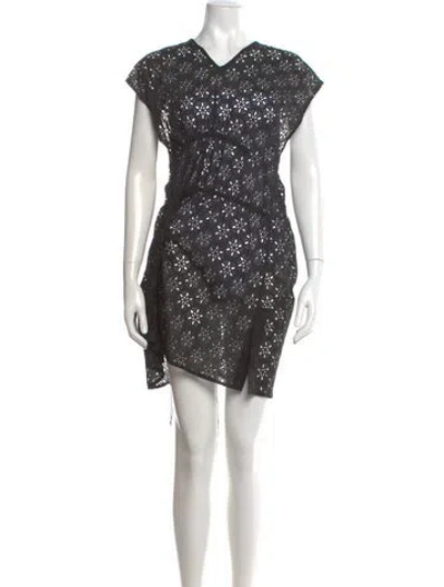 Pre-owned Alaïa V-neck Mini Dress In Multi