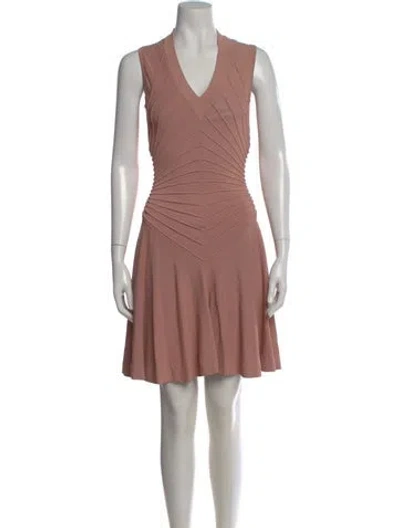 Pre-owned Alaïa V-neck Mini Dress In Pink