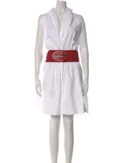 Pre-owned Alaïa V-neck Mini Dress In White