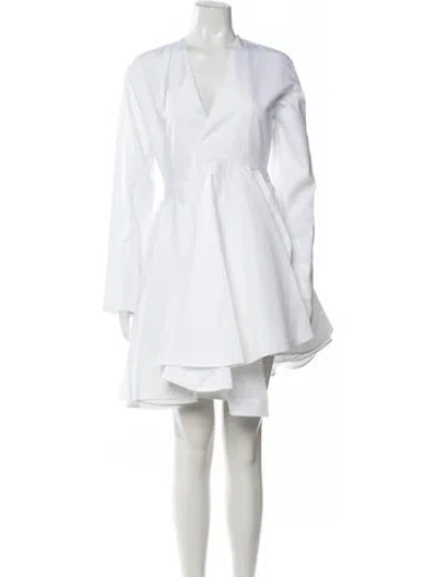 Pre-owned Alaïa V-neck Mini Dress In White