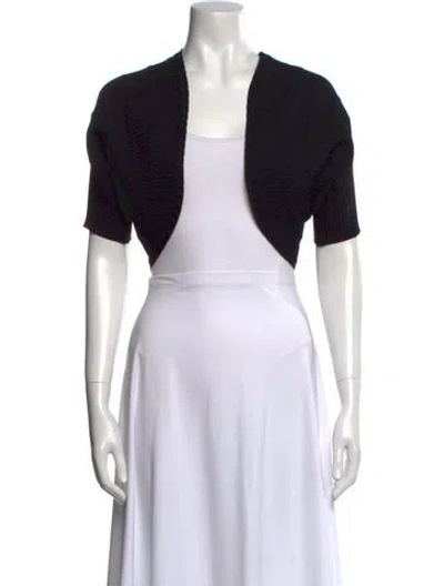 Pre-owned Alaïa V-neck Short Sleeve Crop Top W/ Tags In Black