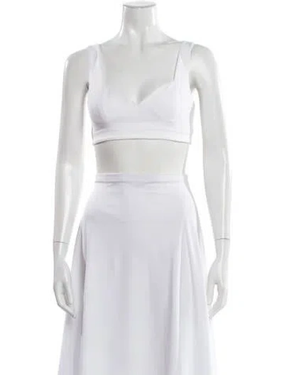 Pre-owned Alaïa V-neck Sleeveless Sports Bra In White
