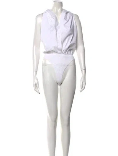 Pre-owned Alaïa V-neck Sleeveless Top In Neutral